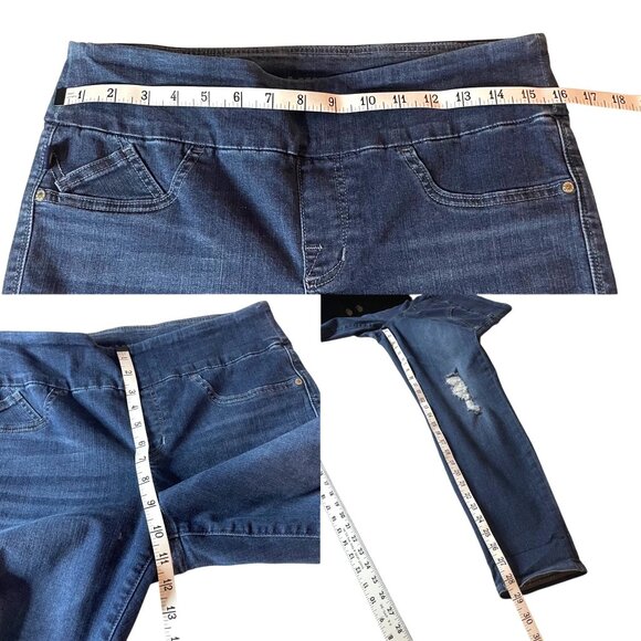 Rock & Republic Denim Rx Slimming Jeans Fever Wash Women's 12 Distressed Pull-On - Picture 5 of 7